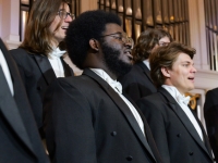 male choir students singing